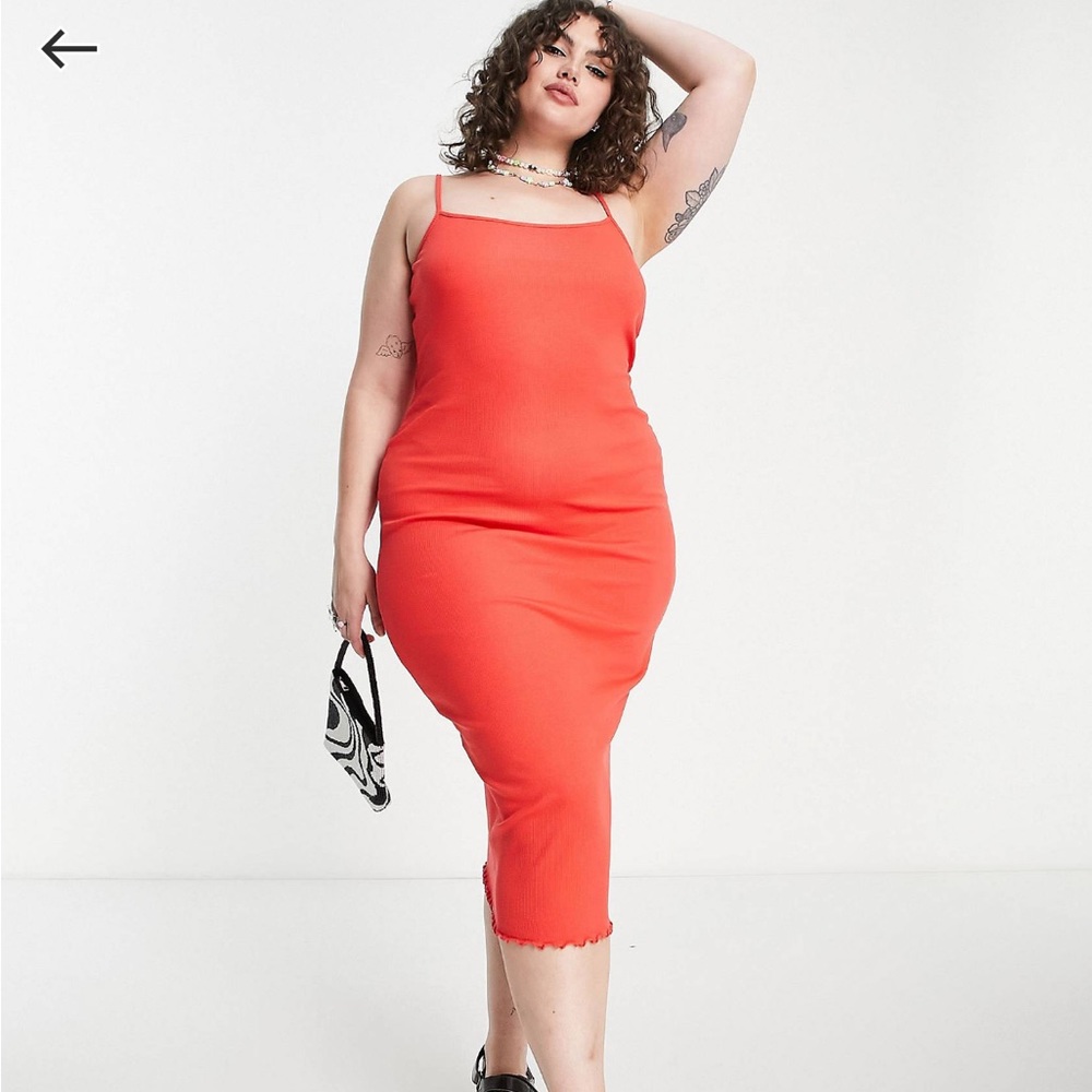 COLLUSION ribbed cami midi dress size 18